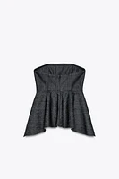 TOP BANDEAU EN DENIM ZW COLLECTION