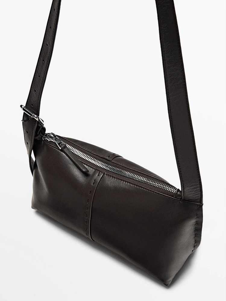 Mini-sac à bandoulière en cuir nappa