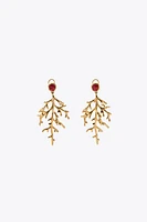 CORAL STONE EARRINGS
