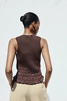 TOP EN MAILLE À VOLANTS