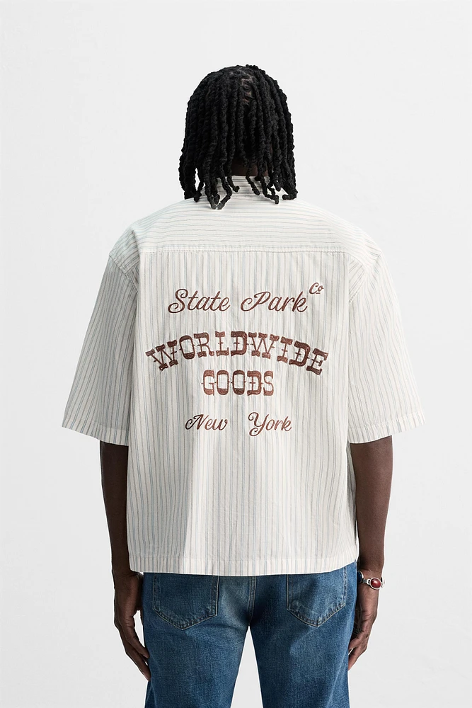 CHEMISE RAYURES BRODÉE