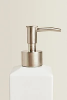 WHITE EARTHENWARE BATHROOM DISPENSER