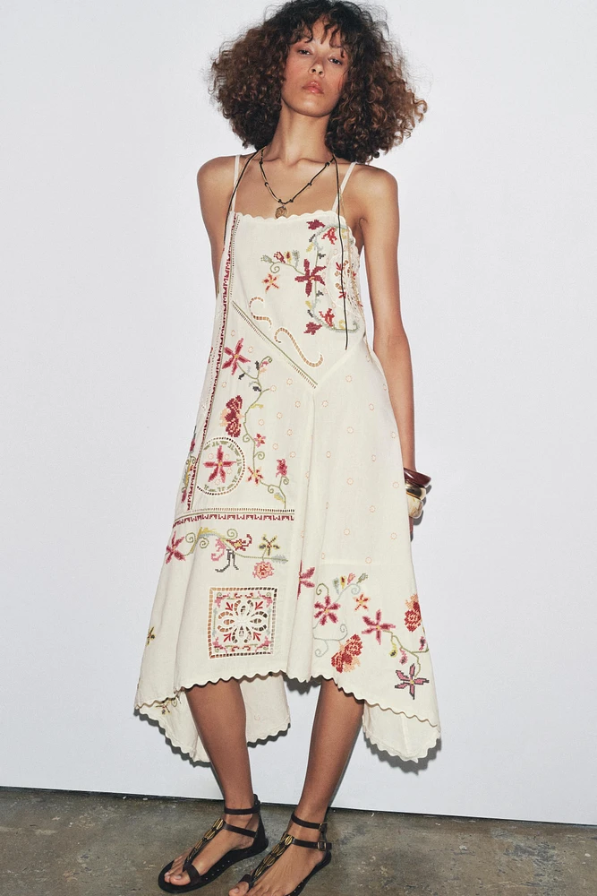 ZW COLLECTION ASYMMETRIC EMBROIDERED DRESS