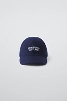 EMBROIDERED TEXT CLOTH CAP