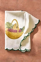 TORCHON CUISINE COTON DENTELLE CONTRASTANTE