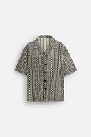 PERFORATED JACQUARD RELAXED FIT SHIRT