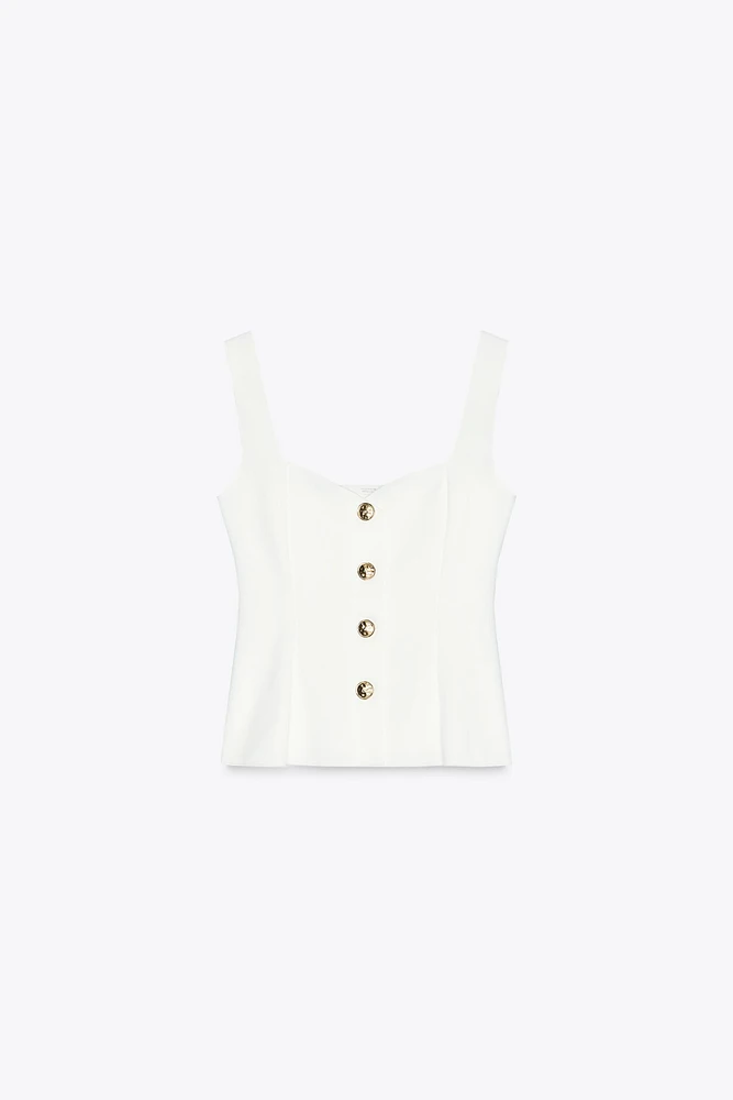 STRETCH PEPLUM VEST TOP