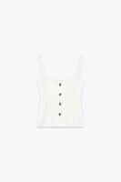 STRETCH PEPLUM VEST TOP