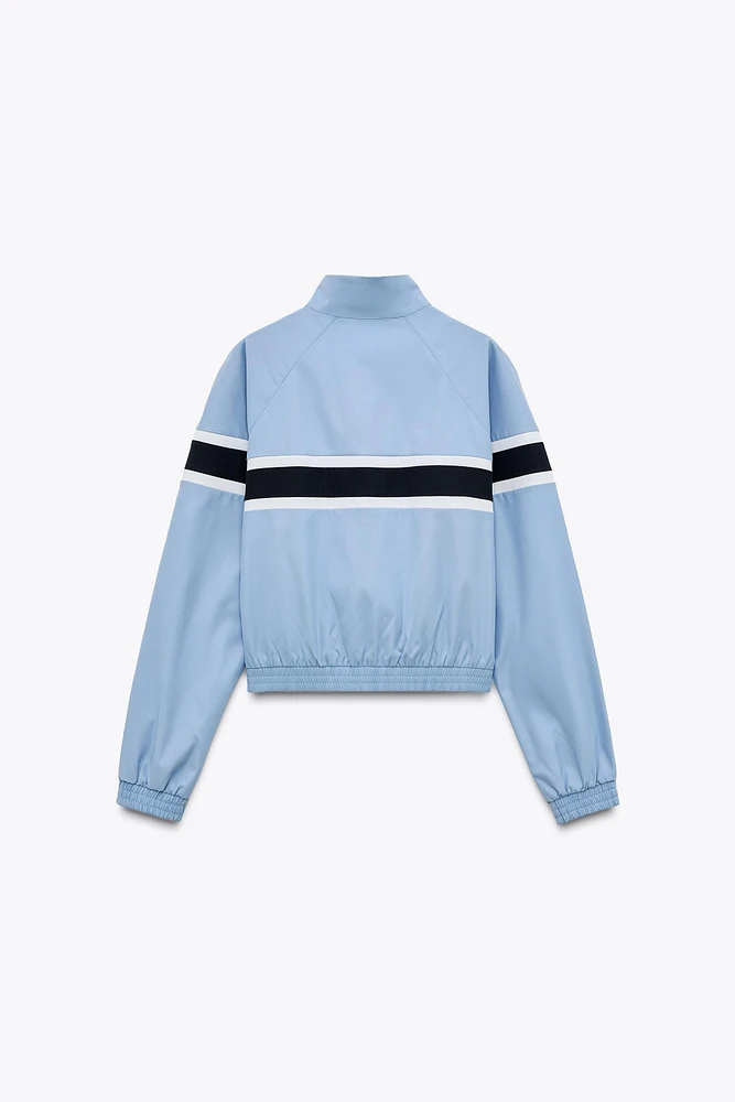 JACKET WITH CONTRASTING STRIPES