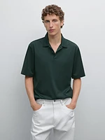 Slim fit cotton blend polo shirt
