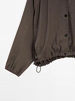 Veste bomber en lin mélangé