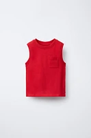SLEEVELESS POCKET T-SHIRT