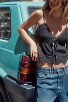 EMBROIDERED STRAPPY TOP
