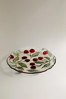 ASSIETTE À DESSERT VERRE RECYCLABLE CERISES