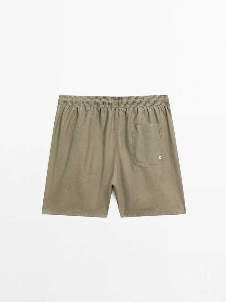 Short de bain uni regular fit