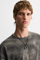 T-SHIRT EN MAILLE À IMPRIMÉ DÉLAVÉ