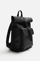 RUBBERIZED FLAP BACKPACK
