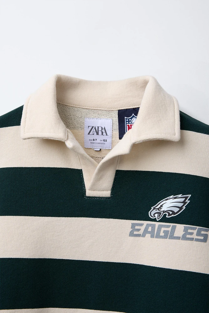 PHILADELPHIA EAGLES © NFL STRIPED POLO SWEATSHIRT