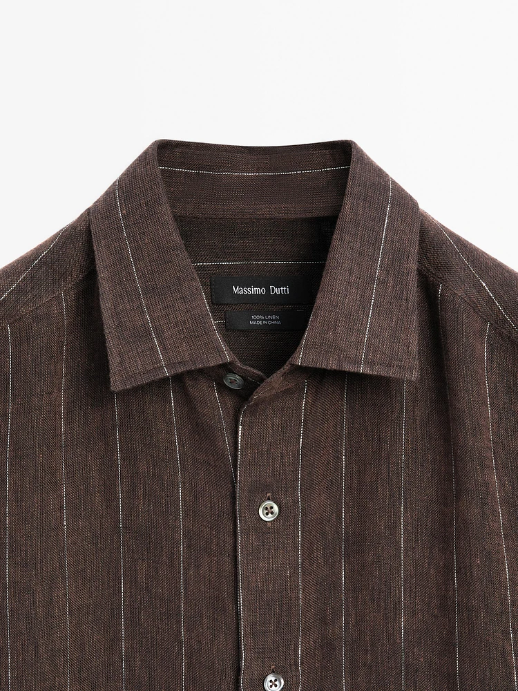 100% linen pinstripe shirt