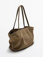 Sac demi-icon croûte de cuir