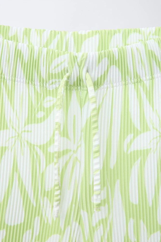 PLEATED PRINTED PANTS