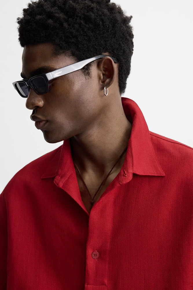 COTTON LINEN TEXTURED SHIRT