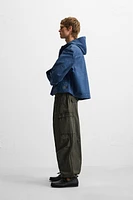 BLOUSON RELAXED FIT DÉLAVAGE PLISSÉ