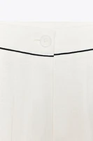 WIDE LEG PIPED PANTS