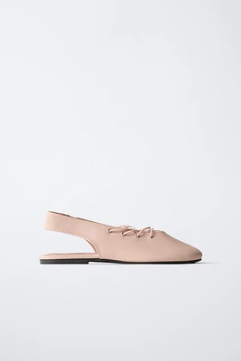 LACE-UP SLINGBACK BALLET FLATS