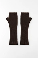 FINGERLESS RIBBED KNIT GLOVES