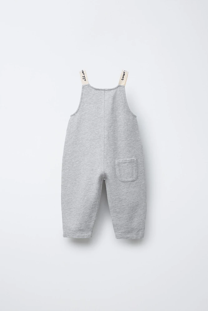 LONG PLUSH OVERALLS