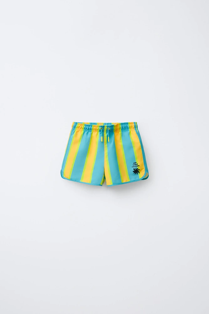 2-6 YEARS/STRIPED SWIM SHORTS