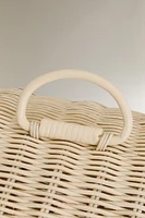 CHILDREN'S RATTAN HAMPER WITH LID
