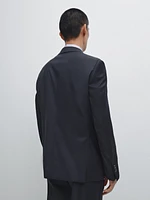 Veste de costume unie 100 % laine