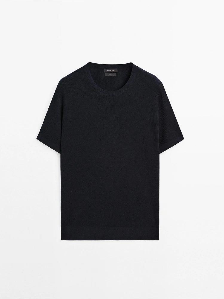 T-shirt manches courtes en maille texturée