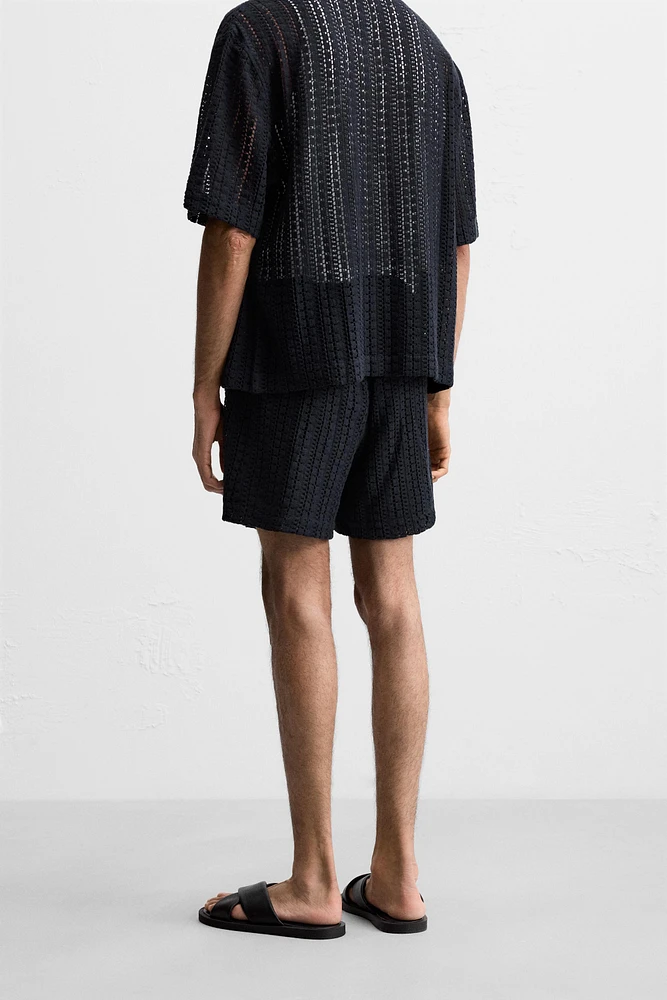 STRUCTURED CROCHET SHORTS