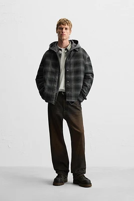 PLAID PADDED OVERSHIRT