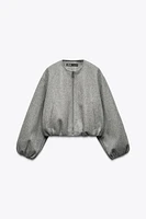 ELASTICATED TRIM SOFT BOMBER JACKET