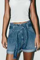 SHORT EN JEAN TRF PAPER BAG TAILLE HAUTE