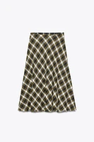 CHECKERED MIDI SKIRT ZW COLLECTION