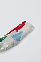 TWO-PACK OF NON-SLIP CHRISTMAS TREE AND SNOWMAN SOCKS