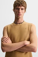 WASHED KNIT PRINT T-SHIRT