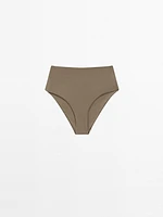Bas de bikini uni taille haute