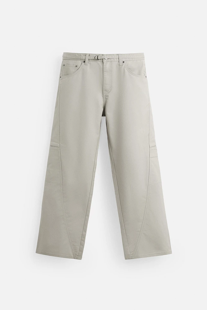 BELTED RELAXED FIT PANTS