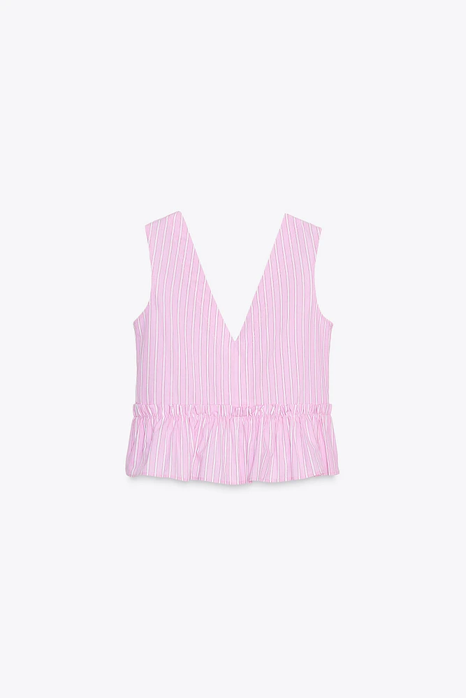 STRIPED TIE TOP