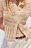 POINTELLE KNIT CARDIGAN