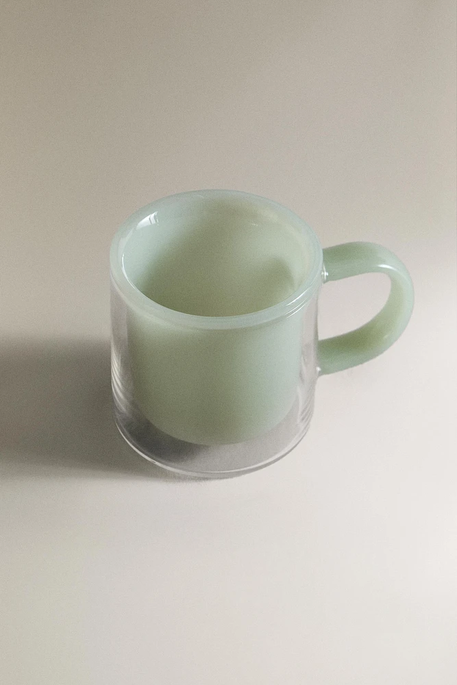 BOROSILICATE GLASS COFFEE MUG WITH A DOUBLE-WALL