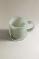 BOROSILICATE GLASS COFFEE MUG WITH A DOUBLE-WALL
