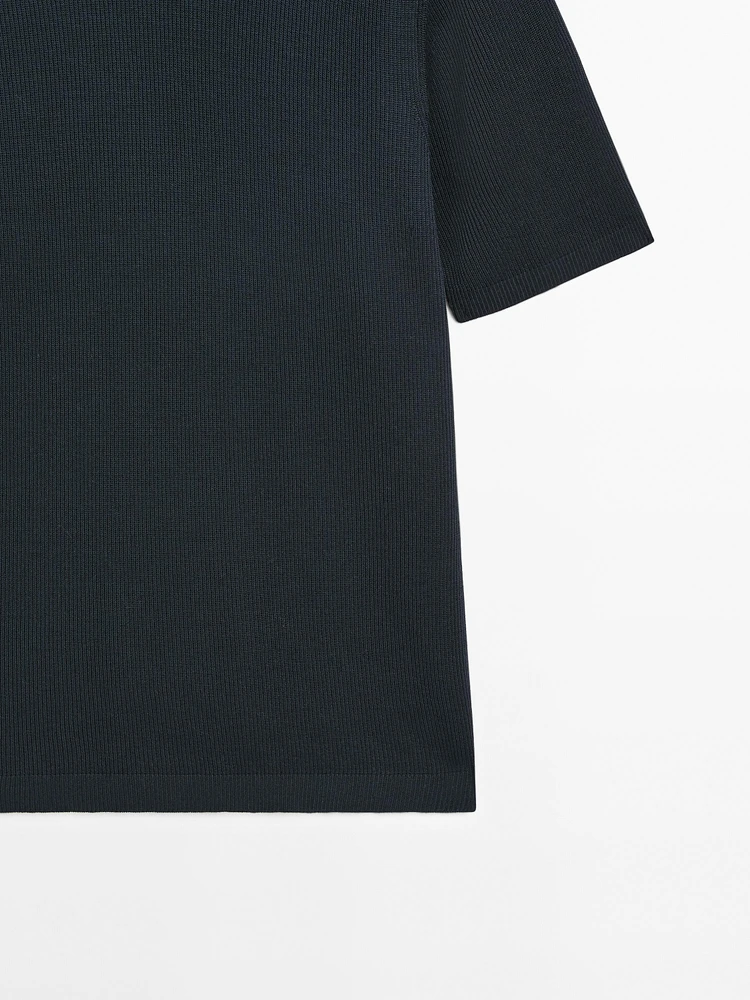 100% cotton short sleeve knit sweater