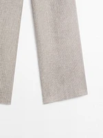 Pinstriped wide-leg linen trousers